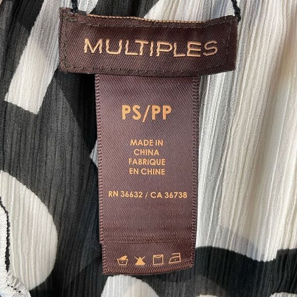 Multiples Black and White Floral Midi Skirt Size Petite Small EUC - Picture 8 of 9